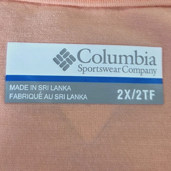 Columbia Slack Water Knit Tee II Peach UPF 50 PFG Short Sleeve Sz 2X NWT - Picture 9 of 14